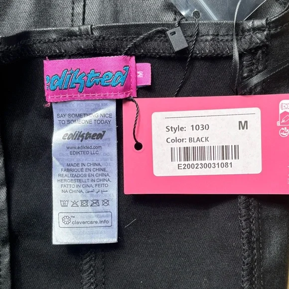 Edikted Black Faux Leather Corset Bustier Top (M, NWT) - Picture 6 of 6